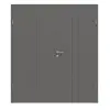 HÖRMANN drzwi dwuskrzydłowe Groove 23 szary pyłowy RAL 7037 lakier DesignLine z ościeżnicą
