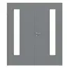 HÖRMANN drzwi dwuskrzydłowe ultramatowy szary stalowy Proline Concepto z przeszkleniem LA 24 po stronie zawiasów z ościeżnicą
