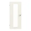 Zestaw drzwi wewnętrznych: drzwi gładkie premium biały lakier RAL 9010, rewersyjne, z przeszkleniem LA-01, z ościeżnicą i klamką