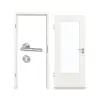 Zestaw drzwi pokojowych GARANT Authentic Bianco CePaL z przeszkleniem LA-DIN z ościeżnicą i klamką