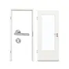 Zestaw drzwi pokojowych GARANT Authentic Bianco wzdłużny CePaL z przeszkleniem LA-DIN z ościeżnicą i klamką