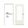 GARANT Zestaw drzwi pokojowych biały lakier RAL 9010 CePaL z przeszkleniem LA-DIN z ościeżnicą i klamką