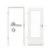 GARANT zestaw drzwi pokojowych biały lakier RAL 9016 CePaL z przeszkleniem LA-DIN z ościeżnicą i klamką