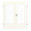 GARANT drzwi dwuskrzydłowe wraz z ościeżnicą 0105-60 Pearl White CePaL z przeszkleniem LA-DIN szpros SP0