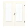 GARANT drzwi dwuskrzydłowe wraz z ościeżnicą 0105-60 Pearl White CePaL z przeszkleniem LA-DIN Sprosse SP1