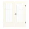 GARANT drzwi dwuskrzydłowe wraz z ościeżnicą 0105-60 Pearl White CePaL z przeszkleniem LA-DIN Sprosse SP2