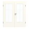 GARANT drzwi dwuskrzydłowe wraz z ościeżnicą 0105-60 Pearl White CePaL z przeszkleniem LA-DIN szpros SP4
