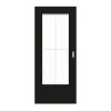 GARANT Drzwi przesuwne 0901-60 Black Resopal z przeszkleniem LA-DIN Sprosse SP0