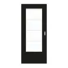 GARANT Drzwi przesuwne 0901-60 Black Resopal z przeszkleniem LA-DIN Sprosse SP10