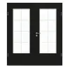 GARANT drzwi dwuskrzydłowe wraz z ościeżnicą 0901-60 Black Resopal z przeszkleniem LA-DIN Sprosse SP1