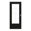 GARANT Drzwi przesuwne 0901-60 Black Resopal z przeszkleniem LA-DIN Sprosse SP1