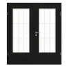 GARANT drzwi dwuskrzydłowe wraz z ościeżnicą 0901-60 Black Resopal z przeszkleniem LA-DIN Sprosse SP2