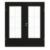 GARANT drzwi dwuskrzydłowe wraz z ościeżnicą 0901-60 Black Resopal z przeszkleniem LA-DIN Sprosse SP4