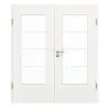 GARANT drzwi dwuskrzydłowe wraz z ościeżnicą Authentic Bianco CePaL z przeszkleniem LA-DIN Sprosse SP10