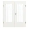 GARANT drzwi dwuskrzydłowe z ościeżnicą Authentic Bianco CePaL z przeszkleniem LA-DIN i szprosem SP2