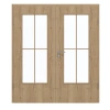 GARANT Drzwi podwójne wraz z ościeżnicą Authentic Dąb szczelinowy CePaL z przeszkleniem LA-DIN Słupek SP0