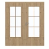 GARANT Drzwi podwójne wraz z ościeżnicą Authentic Dąb szczelinowy CePaL z przeszkleniem LA-DIN Słupek SP4