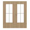GARANT Drzwi podwójne wraz z ościeżnicą Authentic dąb szczelinowy GCK08 z przeszkleniem LA-DIN szpros SP0