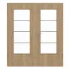 GARANT Drzwi dwuskrzydłowe wraz z ościeżnicą Authentic dąb szczelinowy GCK08 z przeszkleniem LA-DIN szprosy SP10