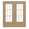 GARANT drzwi dwuskrzydłowe z ościeżnicą Authentic dąb szczelinowy GCK08 z przeszkleniem LA-DIN i szprosem SP2