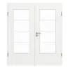 GARANT Drzwi podwójne wraz z ościeżnicą D354-60 Designer White Resopal z przeszkleniem LA-DIN szpros SP10