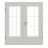GARANT Drzwi podwójne wraz z ościeżnicą D92-60 Dove Grey Resopal z przeszkleniem LA-DIN szprosy SP2