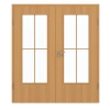 GARANT Drzwi podwójne wraz z ościeżnicą Dąb Premium CePaL z przeszkleniem LA-DIN Sztacheta SP0