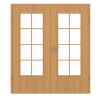 GARANT Drzwi podwójne wraz z ościeżnicą Dąb Premium CePaL z przeszkleniem LA-DIN Sztacheta SP1