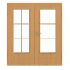 GARANT Drzwi podwójne wraz z ościeżnicą dąb Premium GCK08 z przeszkleniem LA-DIN szpros SP4