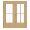 GARANT Drzwi dwuskrzydłowe wraz z ościeżnicą Quer Authentic dąb szypułkowy CePaL z przeszkleniem LA-DIN szprosy SP0
