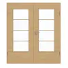 Drzwi dwuskrzydłowe GARANT wraz z ościeżnicą poprzeczną Authentic z dębu z sękami CePaL z wycięciem na światło LA-DIN i szprosami SP10