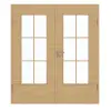 Drzwi dwuskrzydłowe GARANT wraz z ościeżnicą układ poprzeczny Authentic z dąb z sękami CePaL z przeszkleniem LA-DIN i szprosy SP4