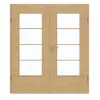 GARANT Drzwi dwuskrzydłowe wraz z ościeżnicą układ poprzeczny Authentic dąb z sękami GCK08 z przeszkleniem LA-DIN szprosy SP10