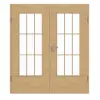 GARANT drzwi dwuskrzydłowe w zestawie z ościeżnicą wzdłuż Authentic dąb sękaty GCK08 z przeszkleniem LA-DIN szpros SP2