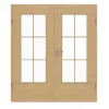 GARANT Drzwi dwuskrzydłowe wraz z ościeżnicą układ poprzeczny Authentic dąb z sękami GCK08 z przeszkleniem LA-DIN szprosy SP4