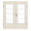 GARANT drzwi dwuskrzydłowe z ościeżnicą, wzdłuż Authentic perła GCK08 z przeszkleniem LA-DIN szprosem SP10