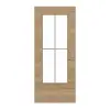 GARANT Drzwi przesuwne Układ poprzeczny Authentic dąb szczelinowy GCK08 z przeszkleniem LA-DIN szprosy SP0