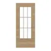 GARANT Drzwi przesuwne układ poprzeczny Authentic dąb szczelinowy GCK08 z przeszkleniem LA-DIN szprosy SP2