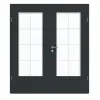 GARANT drzwi dwuskrzydłowe z ościeżnicą U12000SD wulkaniczna czerń GHK08 z przeszkleniem LA-DIN szprosy SP1