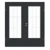 GARANT drzwi dwuskrzydłowe z ościeżnicą U12000SD wulkaniczna czerń GHK08 z przeszkleniem LA-DIN szpros SP2