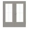 GARANT Drzwi podwójne wraz z ościeżnicą U12115SD Platynowy szary GHK08 z przeszkleniem LA-DIN Słupek SP0
