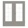 GARANT Drzwi podwójne wraz z ościeżnicą U12115SD Platynowy szary GHK08 z przeszkleniem LA-DIN Słupek SP1