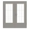 GARANT drzwi 2-skrzydłowe z ościeżnicą U12115SD szary platynowy GHK08 z przeszkleniem LA-DIN i szprosem SP2
