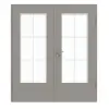 GARANT Drzwi podwójne wraz z ościeżnicą U12115SD Platynowy szary GHK08 z przeszkleniem LA-DIN Słupek SP4