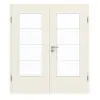 GARANT drzwi dwuskrzydłowe z ościeżnicą biały lakier 9010 CePaL z przeszkleniem LA-DIN szpros SP10