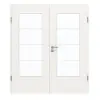 GARANT Drzwi podwójne z ościeżnicą lakier białym 9016 CePaL z przeszkleniem LA-DIN szpros SP10