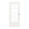 GARANT drzwi przesuwne biały lakier 9016 CePaL z przeszkleniem LA-DIN szprosy SP1