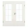 GARANT Drzwi dwuskrzydłowe wraz z ościeżnicą Biel ze strukturą Premium CePaL z przeszkleniem LA-DIN Szpros SP4