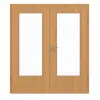GARANT drzwi dwuskrzydłowe z ościeżnicą dąb premium GCK08 z przeszkleniem LA-DIN