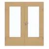 GARANT Drzwi dwuskrzydłowe z ościeżnicą, authentic dąb sękaty, układ poprzeczny, CePaL, z przeszkleniem LA-DIN
